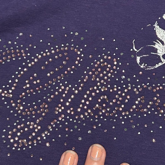 COPY - Y2K Faux 2 Piece bedazzled purple longsleeve - Picture 3 of 5